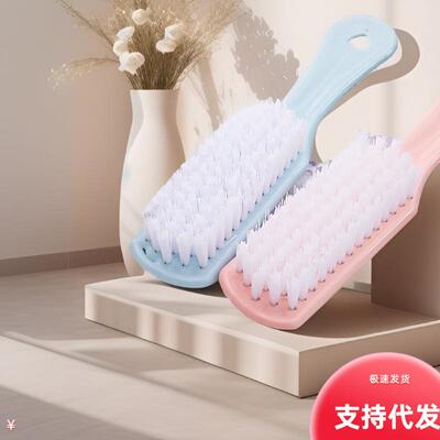 Plastic small brush for shoe cleaning, solid color hangable