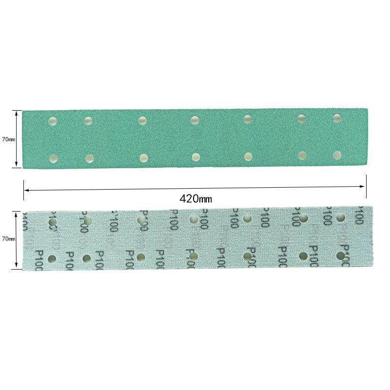 手推板砂纸植绒薄膜手磨板方形绿砂70×400汽车打磨