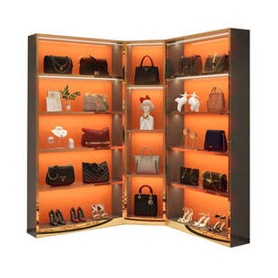 直播间展示柜转角烤漆陈列货柜形象柜衣服包包柜子鞋子展示架