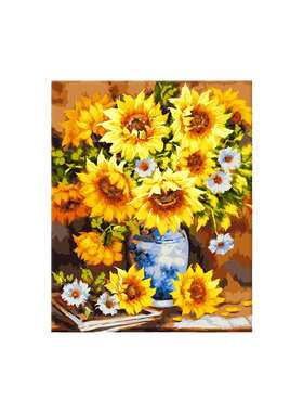 数字油画批发兴趣培养手绘客厅卧室装饰画沙发背景画4050带内框