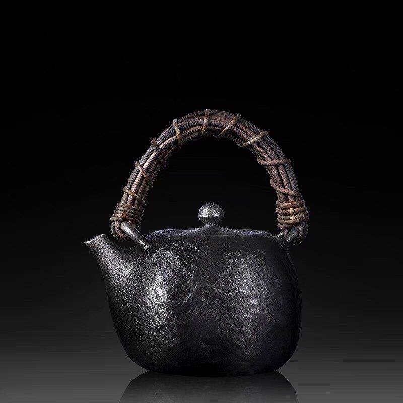 金虎堂铁壶烧水壶手工铁茶壶煮水山西原矿铸铁壶生铁瓶无为铁壶