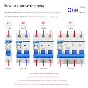 DZ47-63A空气开关小型断路器3P4P空开32A 1p2P家用保护器100A125A