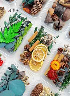 手工diy材料包混装花材天然植物干花圣诞松果幼儿园森系环创装饰
