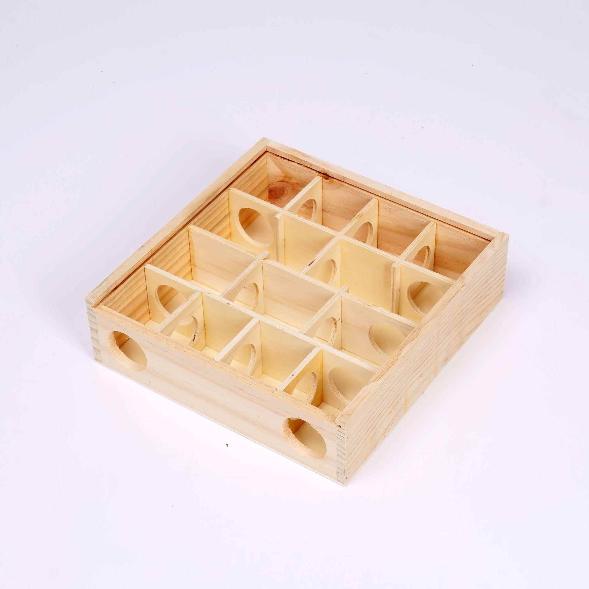 亚马逊仓鼠迷宫木质仓鼠玩具用品原木智力开发玩具实木带玻璃