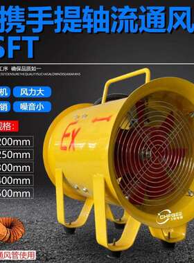 便携式BSFT-200 200mm 0.15KW 380V220V110V36V防爆手提通风机8寸