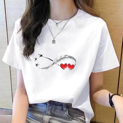Women Casual Shirt breathable sleeve round neck Valentine