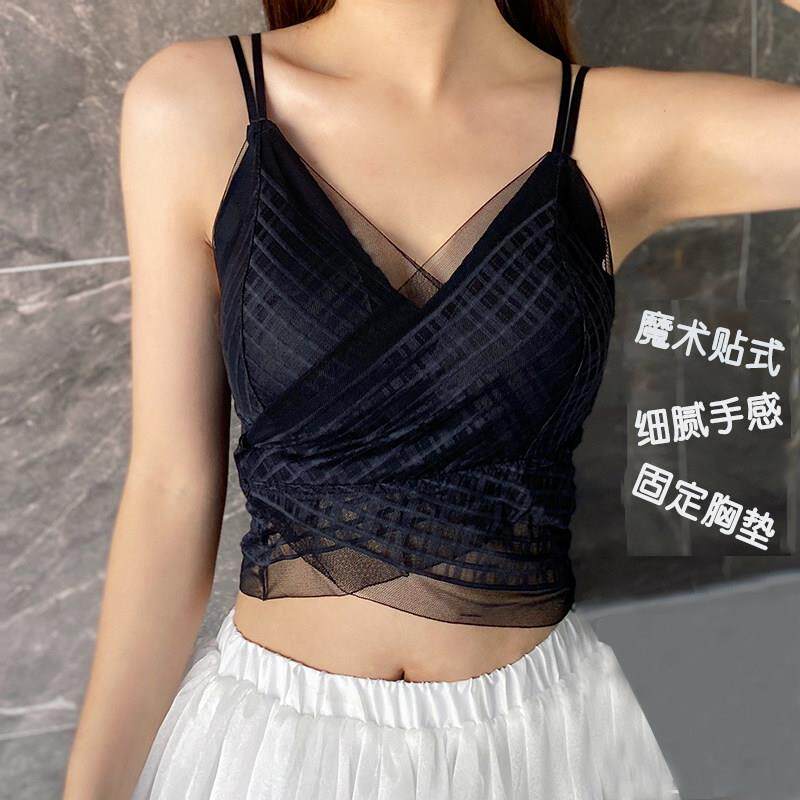 美背背心网红爆款女内搭法式蕾丝欧美ins潮吊带设计感小众外穿夏