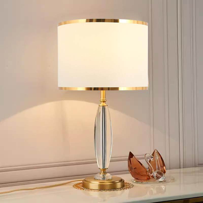 高档美式高端主卧台灯床头灯卧约室客厅简欧级式高感水晶轻者现代