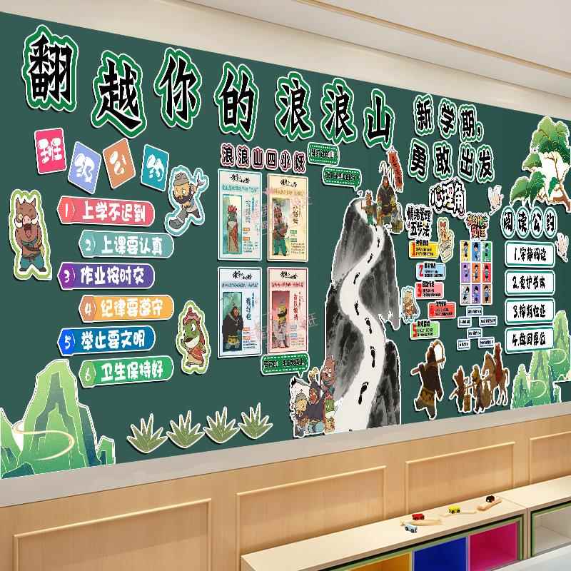 新学期开学黑板报浪浪山小妖怪主题小学幼儿园KT板教室装饰墙贴画图片