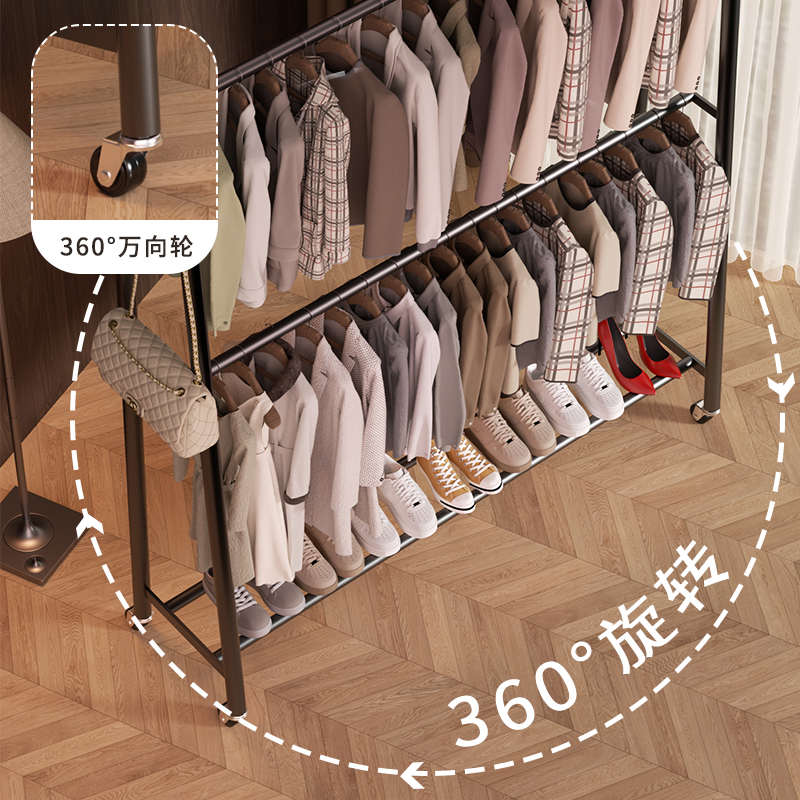 衣架落地卧室挂衣架家用晚上放衣服不占空间衣帽架阳台晾衣架