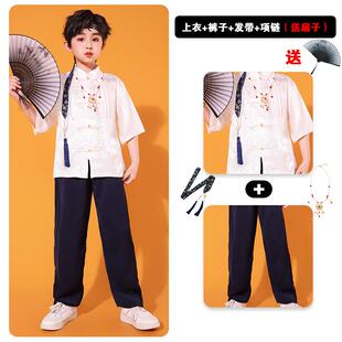 高档元旦儿童中国大合唱服表演啦啦队运动风会演中出式汉服马面裙