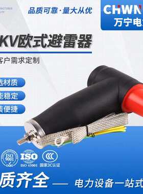 供应欧式后接避雷器10KV电缆接头拔插头高压美式T型分支箱避雷器