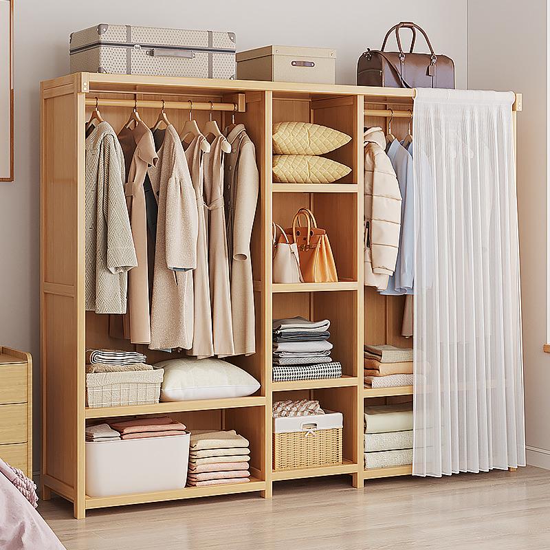 家用卧室落地衣帽架简易挂衣架衣服收纳置物柜晾衣架子室内小衣柜