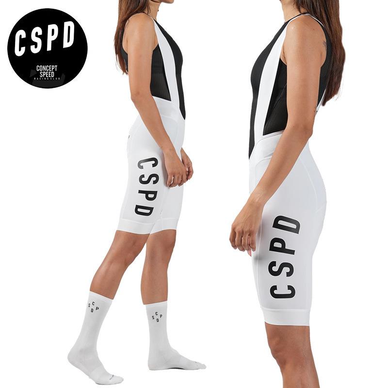 CSPD夏骑行背带裤男女黑白色自行车公路车骑行裤运动五分透气速干