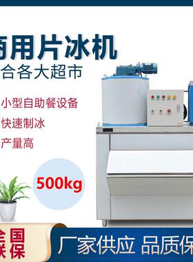 500KG制冰机超市片冰机商用鳞片制冰机小型自助餐设备冷藏保鲜