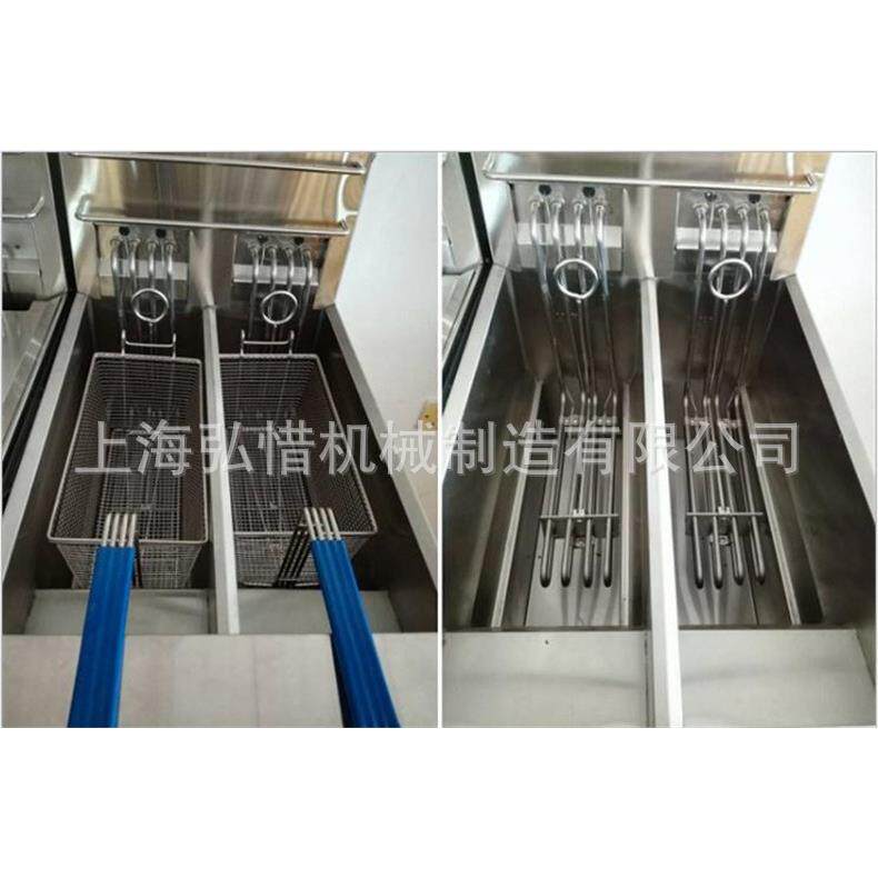 商用立式恒温油炸锅上海工厂直供双缸双筛控温炸炉炸薯条机器现货