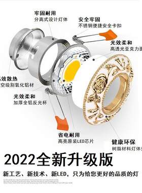 新款直销欧式筒灯led客厅卧室三色变光嵌入式射灯天花灯3w5w室内