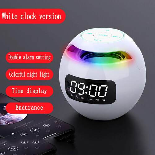 小钢炮时钟炫彩牙音圆球蓝牙音箱