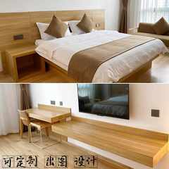 酒店宾馆家具设计快捷精品简约客房公寓民宿双人标间大床全套定制