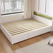 全实木无床头抽屉储物床北欧简约榻榻米床小户型高箱储物地台床