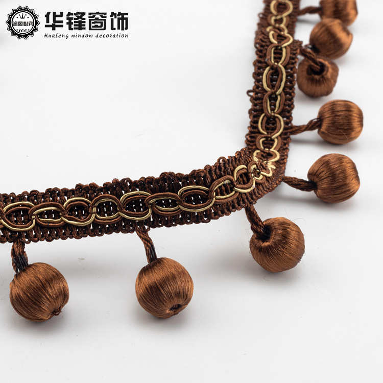 窗帘花边吊坠配件辅料吊穗帘头窗幔吊球现代包丝加密木珠子装饰边