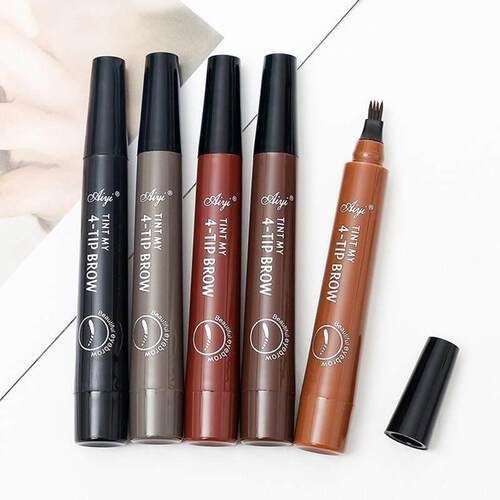4 Fork Waterproof Eyebrow Pencil Women 3D Long Lasting Natur