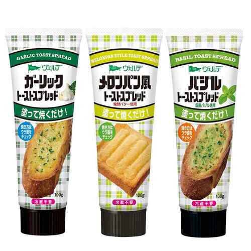 日本进口丘比面包酱 蒜香黄油罗勒风味100g 长保质期面包涂抹酱
