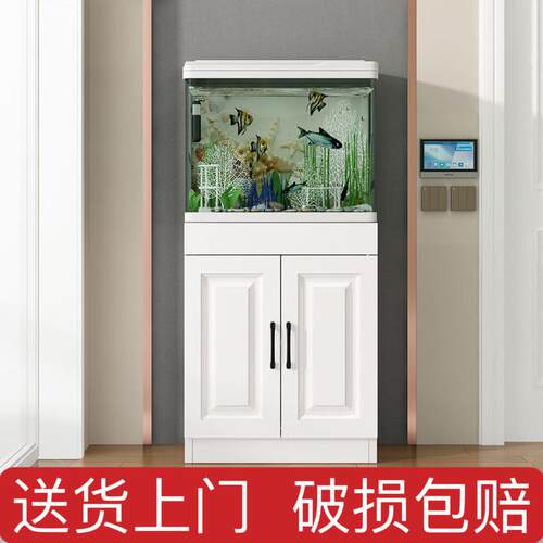 鱼缸客厅小型一体家用落地中型热弯免换水桌面造景玻璃生态水族箱