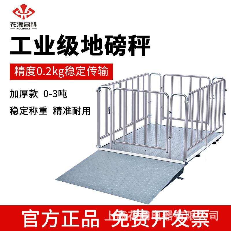 花潮高地磅称猪智慧带围栏精准电子秤工厂物流