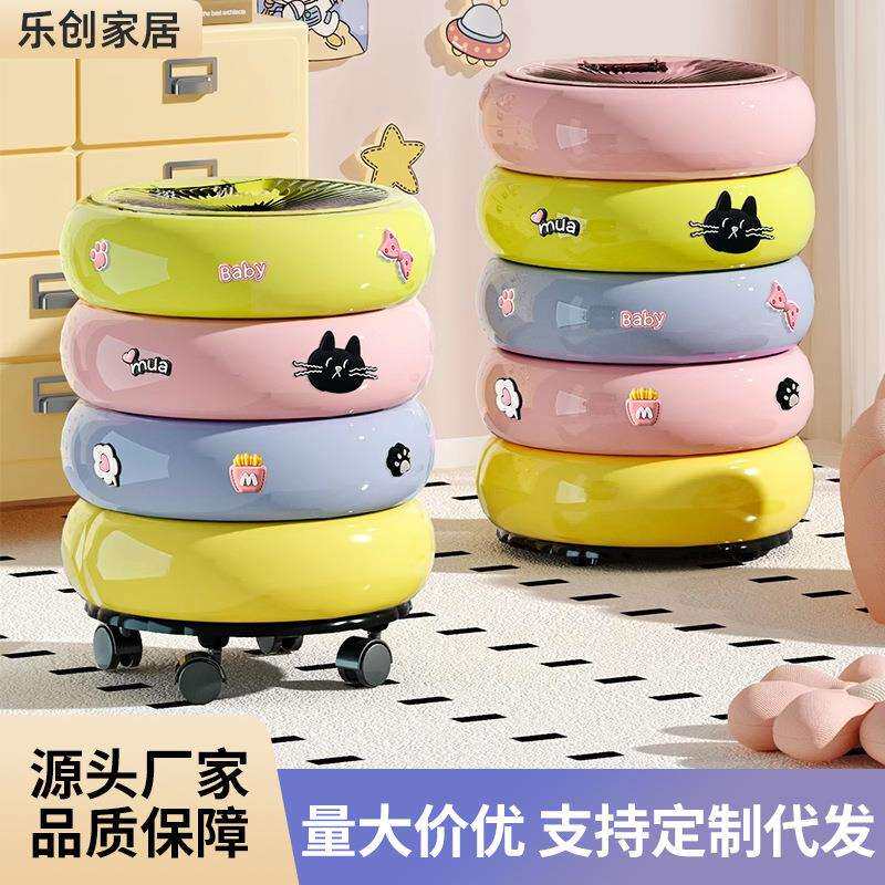 垃圾桶家用大容量带轮可移动高颜值厨房收纳桶客厅卫生间带盖纸篓