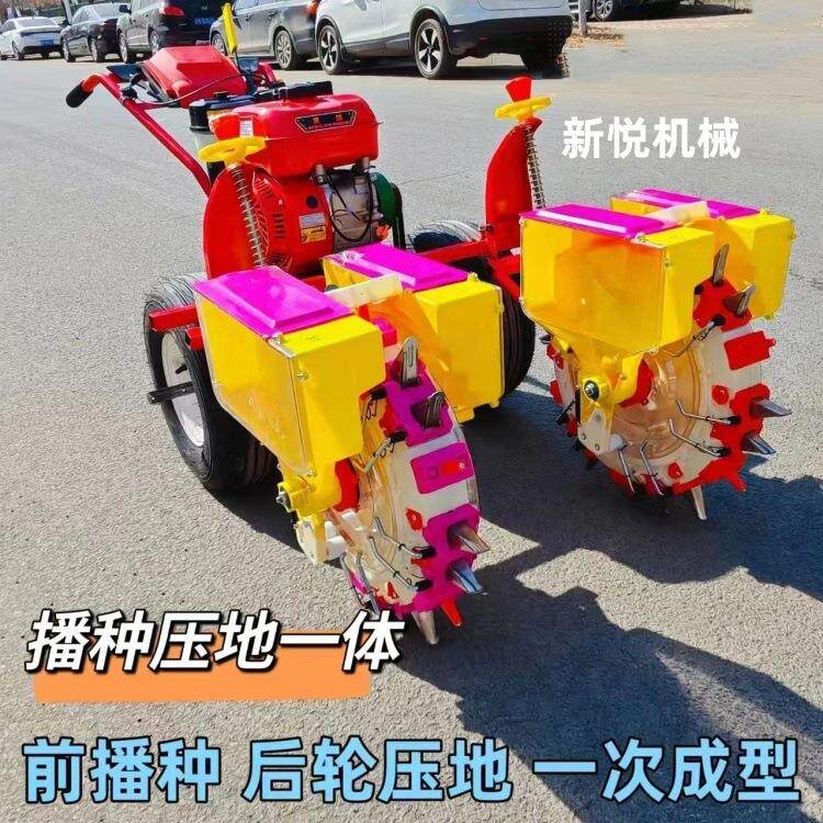 玉米播种施肥一体机 高粱大豆小型多功能播种机 汽油2行精播机