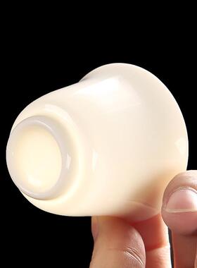 羊脂玉杯茶描金边陶瓷德化小白瓷茶具s83v瓷品茗功夫茶杯批发小杯