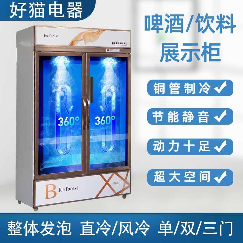 商用啤酒饮料柜 单双三门立式饮料冷藏展示冰柜 超市水果保鲜冷柜