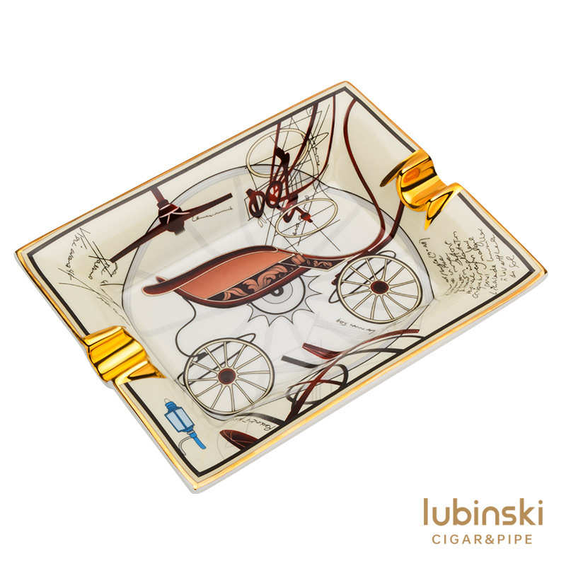鲁宾斯基雪茄烟灰缸 双槽陶创意机械马车台式烟缸 LUBINSKI烟灰缸