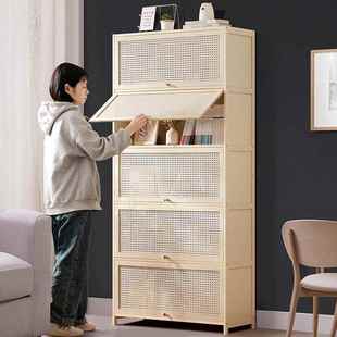 书架书柜置物架带柜门储物柜一体格子柜展示柜落地多层客厅置物柜