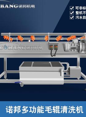 厂家销售全自虎动高喷淋皮桃野桃毛核核刷清SWG洗机平行毛辊清洗