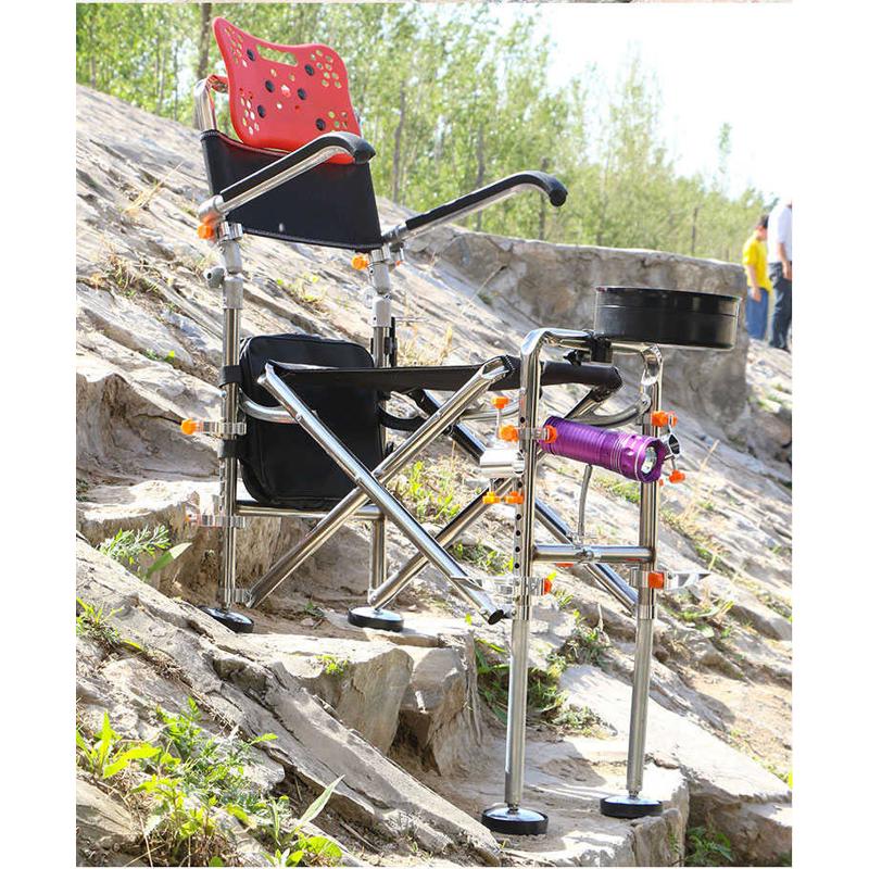 2023款不锈钢钓椅折叠全地形可躺多功能钓鱼椅升降便携可躺钓鱼凳