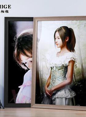 实木质大画框挂墙装裱人物画像水彩相框a3A4边框条架定制做4开8k