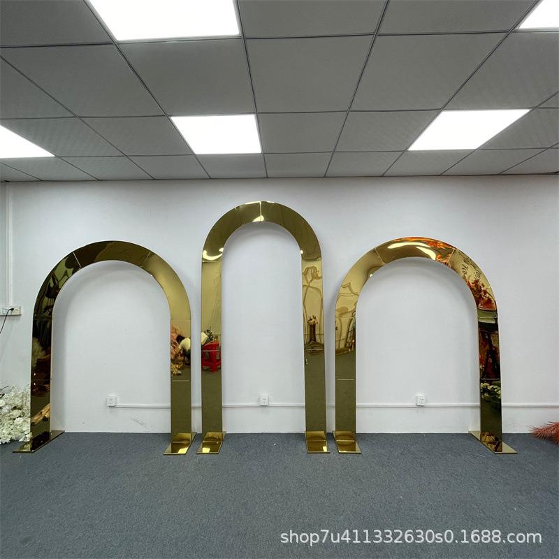 新道款子镀金背景架婚庆礼XFA铁艺具户外婚装饰不锈钢架屏风指示