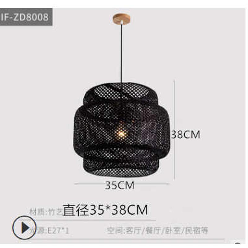 艺简约咖啡厅卧室藤风竹编吊灯竹编农舍吊灯吊灯客厅餐厅竹编