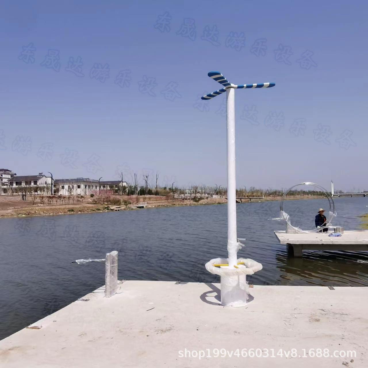 景区公园五一引流游玩手摇发电风车 园林景观造景阿基米德取水器