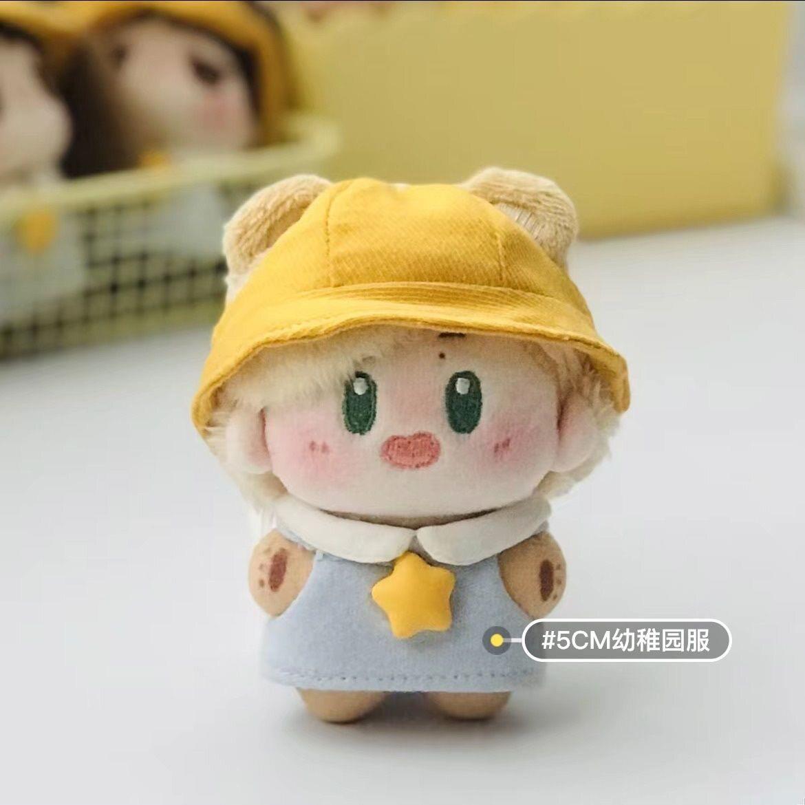 5cm新品娃衣“幼稚园服”套装娃衣可爱5cm带耳棉花娃娃适配衣服