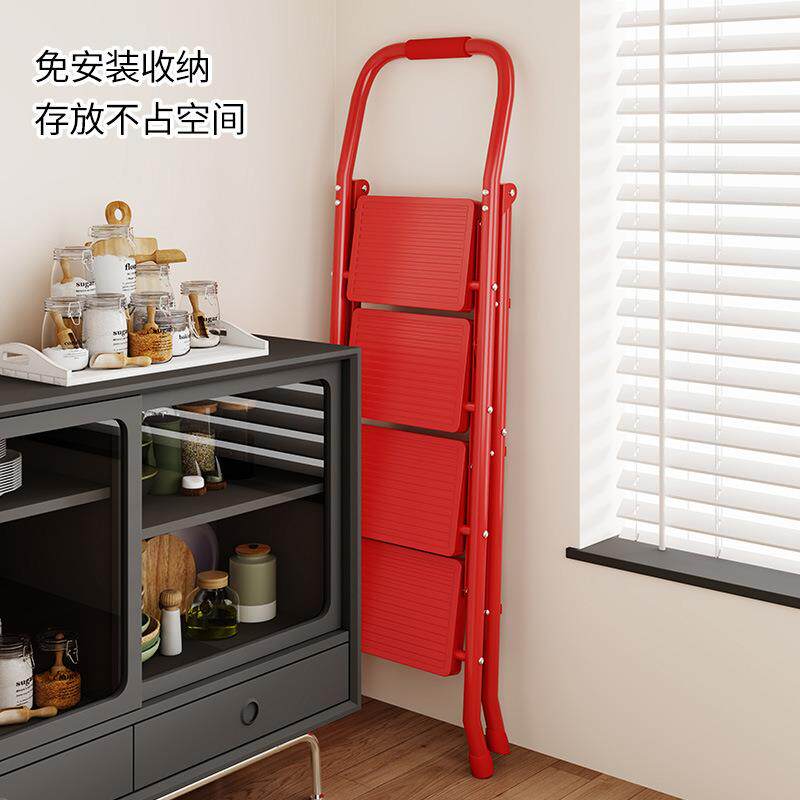 外贸折叠人字梯家用伸缩室内外爬梯加厚登高3/4/5步脚踏梯子工厂