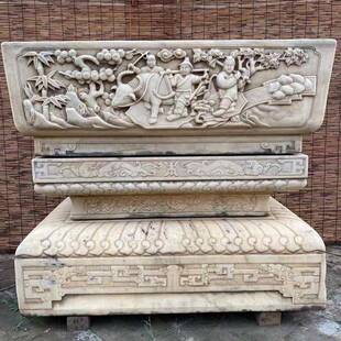 石雕仿古鱼缸青石花盆仿古水缸石盆庭院石缸石头缸养鱼种花