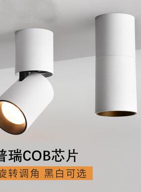 可调角度天花灯360°旋转酒店cob射灯12W嵌入式拉伸led射灯