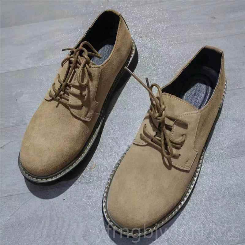新款春秋伦男磨砂牛皮休闲牛大筋英底士软底马丁鞋男皮鞋真皮头鞋