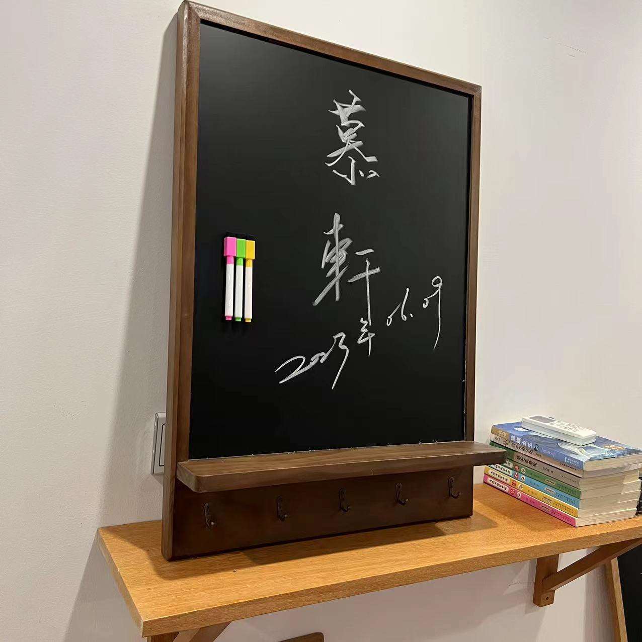 电箱遮挡黑板木框磁性儿童家用写字板挂式置物架116