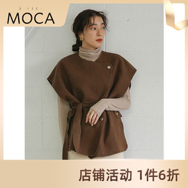 selectmoca春秋女装复古外搭毛呢，马甲上衣外套女10007086