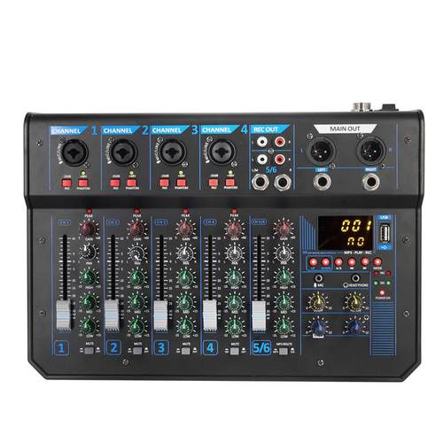 GK-06专业6路舞台调音台家庭户外卡拉OK混响小型演出设备