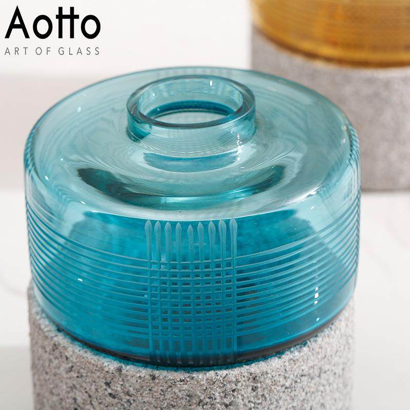 北欧风玻璃花瓶工艺品几何创意家居客厅办公室装饰摆件瓶子